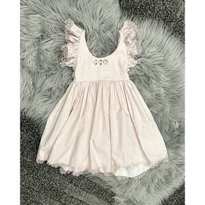 Dollcake Girls All The Love Pink Blush Polka Dot Dress Size 2